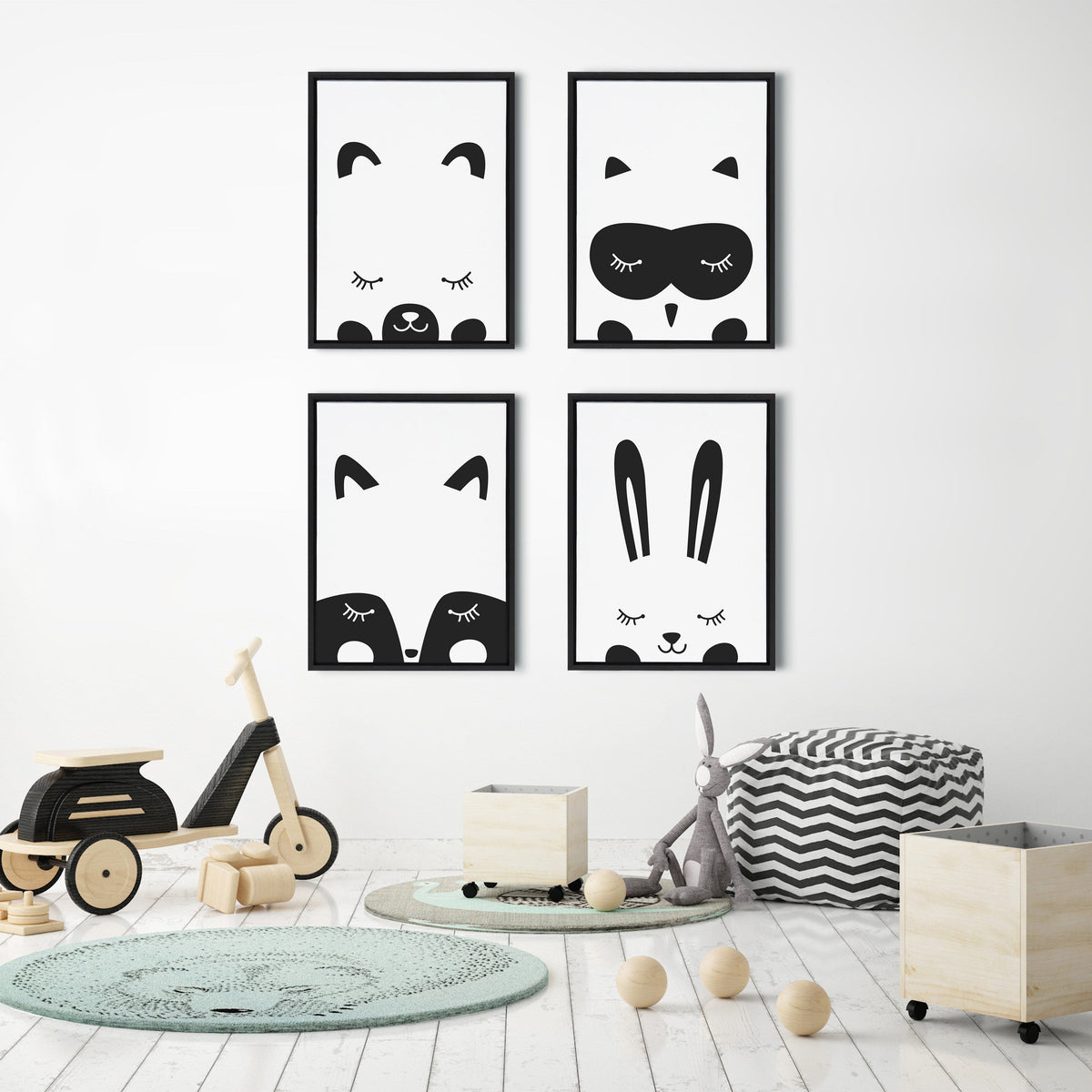 Sylvie Modern Baby Owl Framed Canvas by Rachel Lee of My Dream Wall