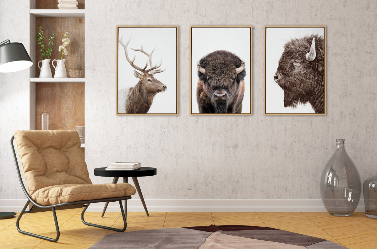 Sylvie Bison Profile Framed Canvas by Amy Peterson Art Studio