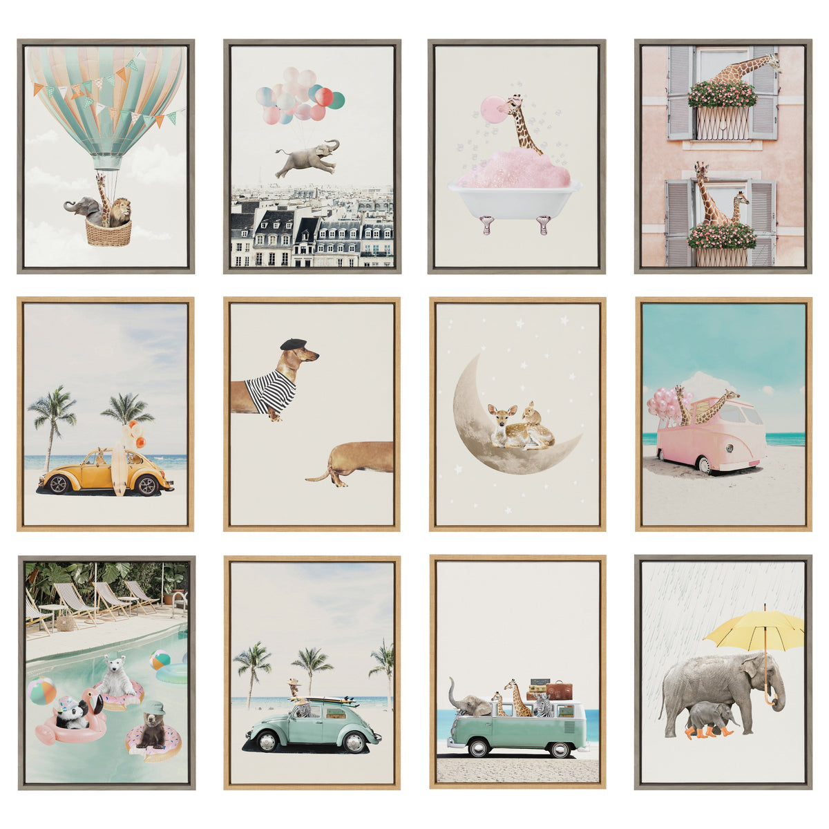 Sylvie Pool Party Framed Canvas by July Art Prints