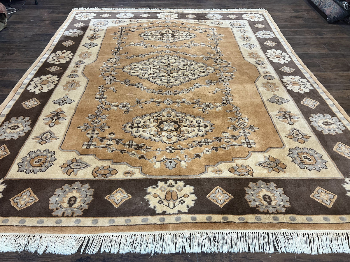 Indian Oushak Rug 8x10, Wool Hand Knotted Vintage Carpet - Jewel Rugs, view 2