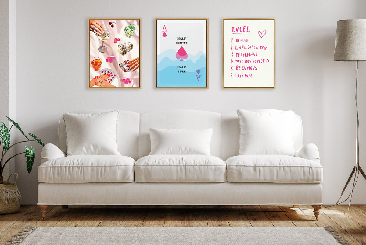 Sylvie House Rules Framed Canvas by Honey Island Studio