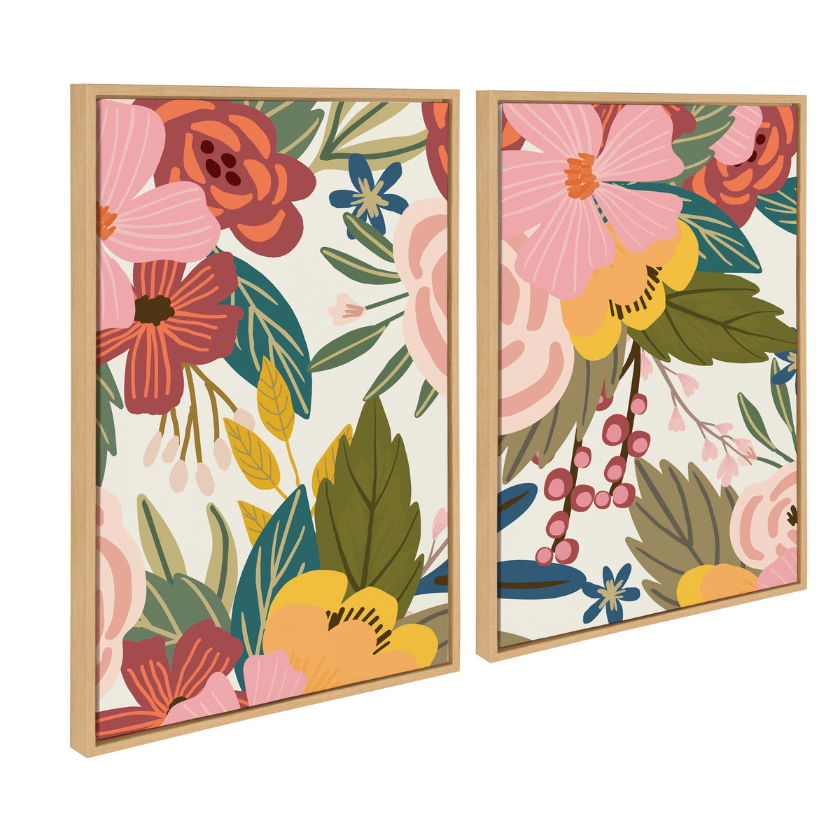 Sylvie Softly 1 and 2 Framed Canvas Art Set by Mia Charro