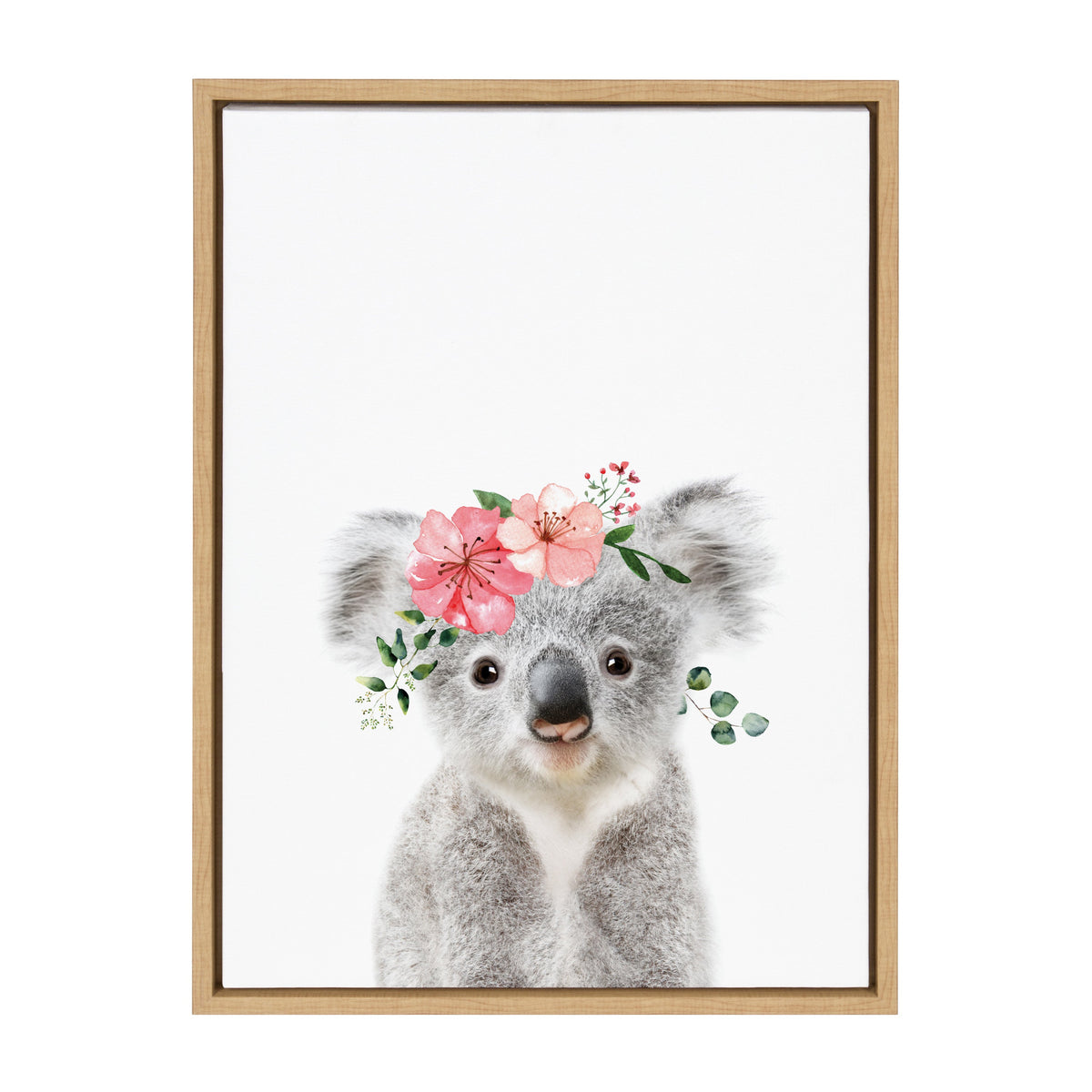 Sylvie Flower Crown Koala Framed Canvas by Amy Peterson Art Studio