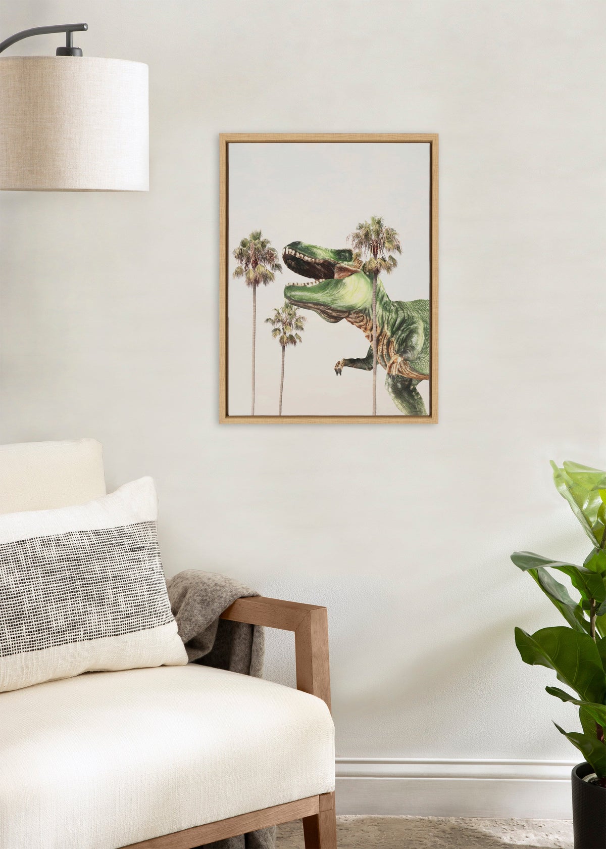 Sylvie Dinosaur Framed Canvas by July Art Prints