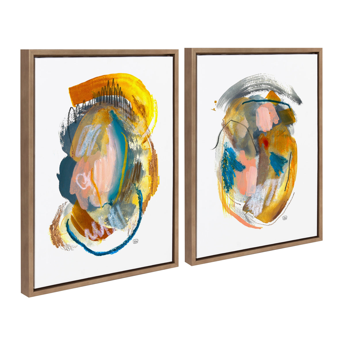 Sylvie Changes No 1 and 2 Framed Canvas Art Set by Erika Wynn