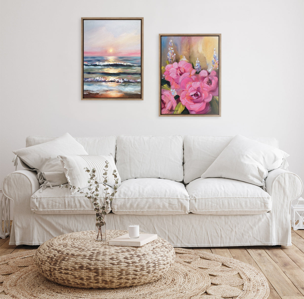 Sylvie Atlantic Sunset Framed Canvas by Mary Sparrow