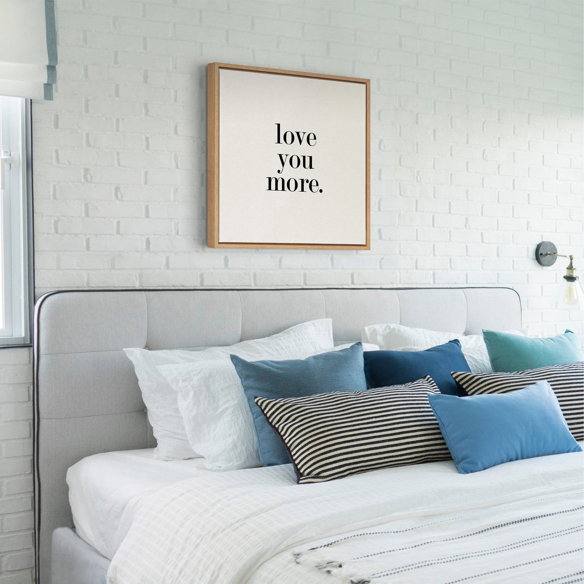 Sylvie Love You More Flinen Framed Canvas by Maggie Price of Hunt and Gather Goods