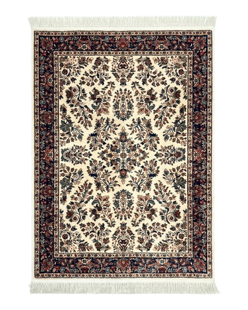 Karastan Rug 4x6, Karastan Ivory Sarouk #760 Wool Carpet, Vintage Original Collection 700 Series Discontinued, Floral Oriental Rug