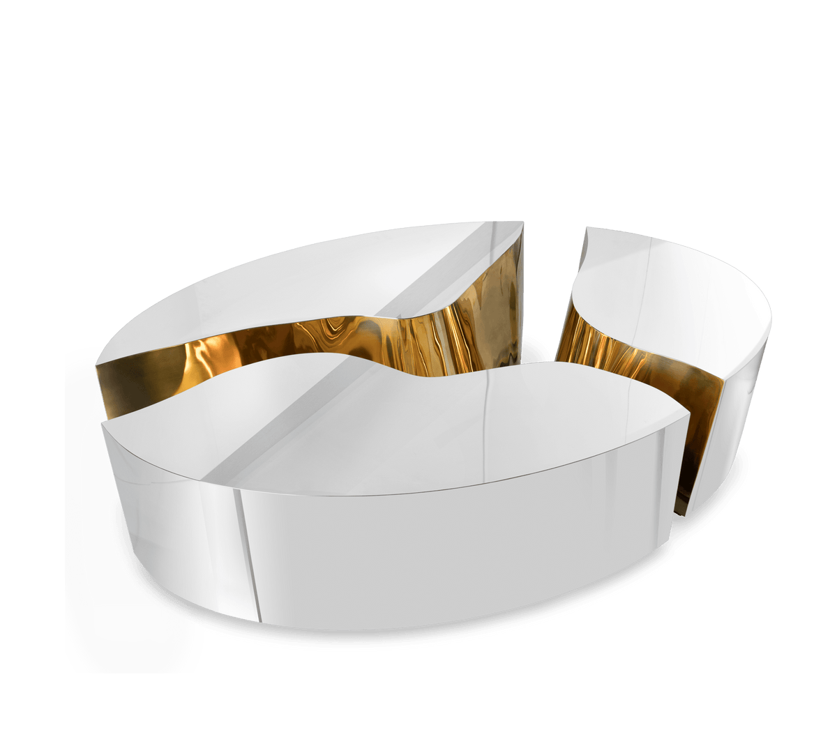 Lapiaz Oval White Center Table by Boca do Lobo – view 2