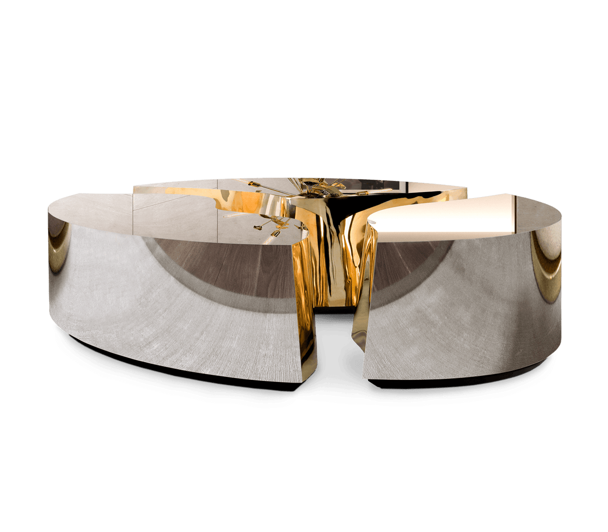 Lapiaz Oval Walnut Center Table by Boca do Lobo – view 3