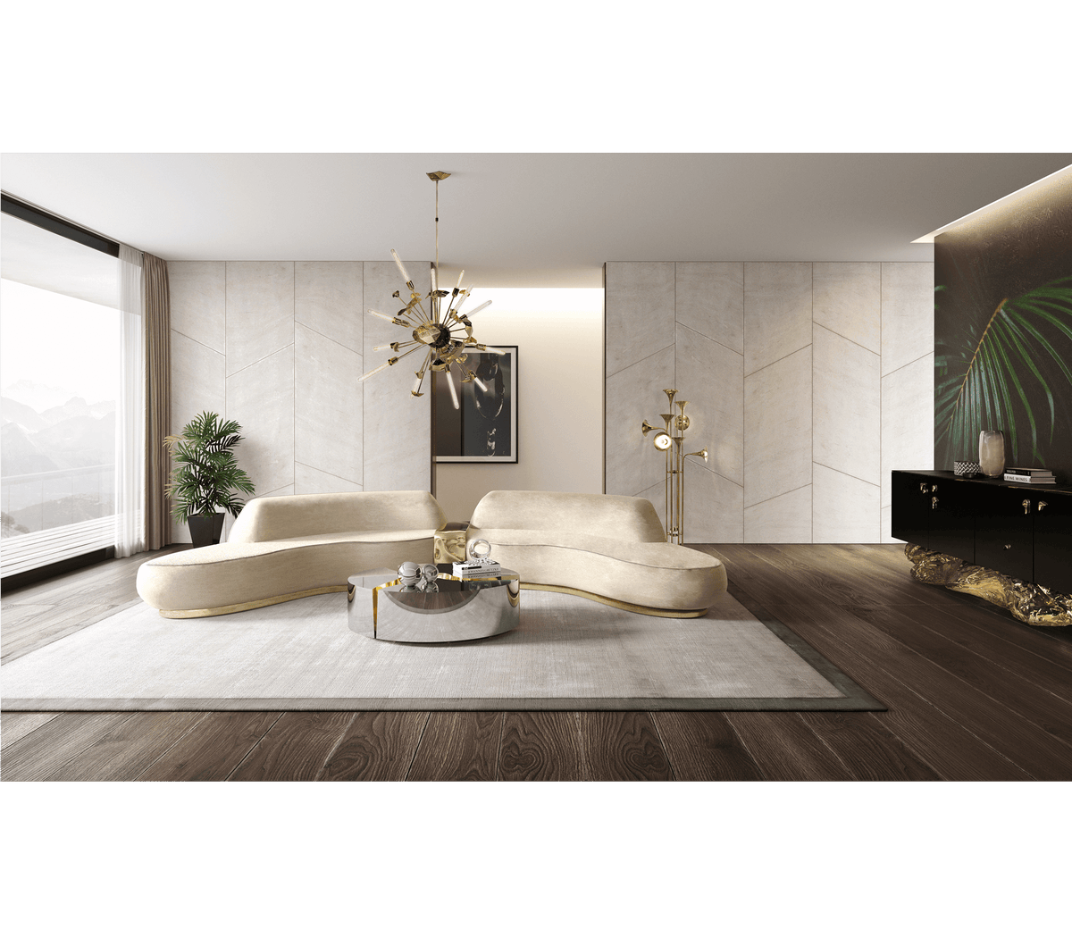 Lapiaz Oval Black Center Table by Boca do Lobo – view 9