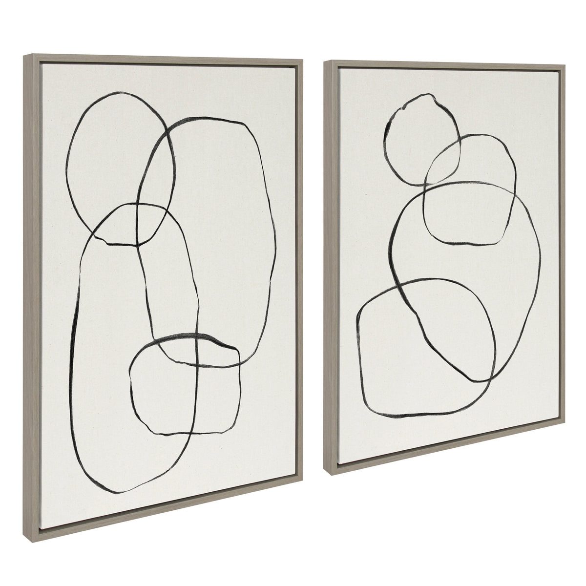 Sylvie Going in Circles Framed Textured Canvas Set by Teju Reval
