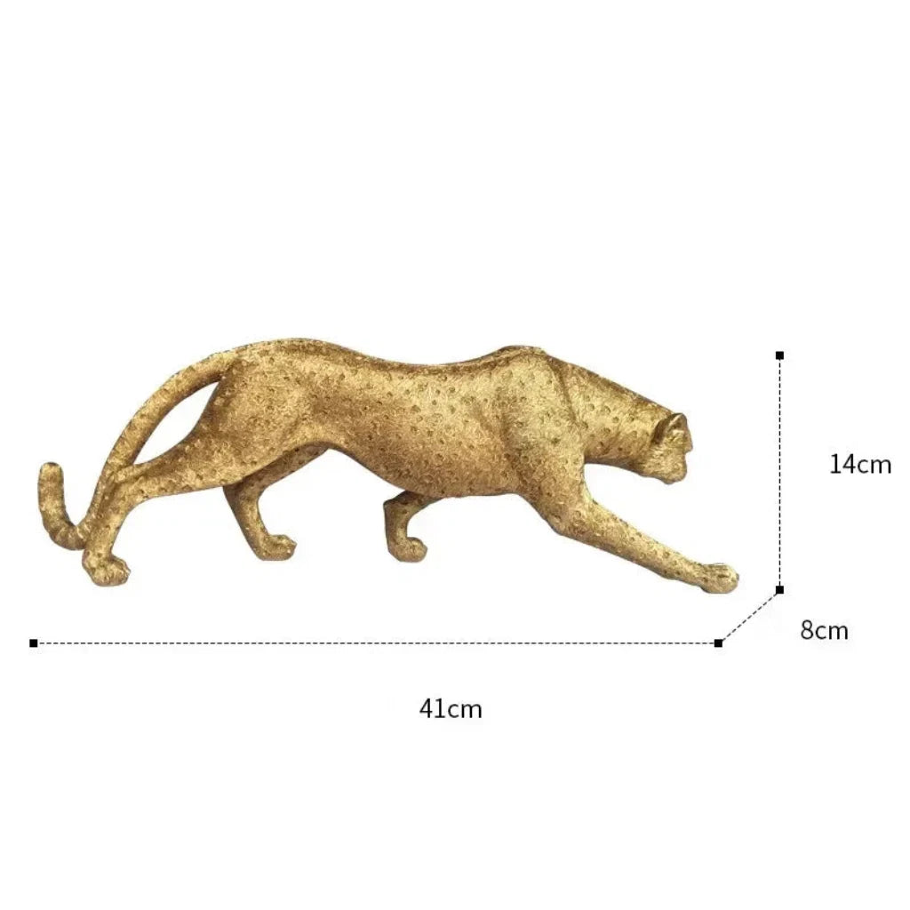 Gold Leopard Cheetah Statues for Modern Home Decor Lovers