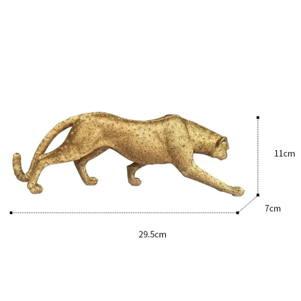 Gold Leopard Cheetah Statues for Modern Home Decor Lovers