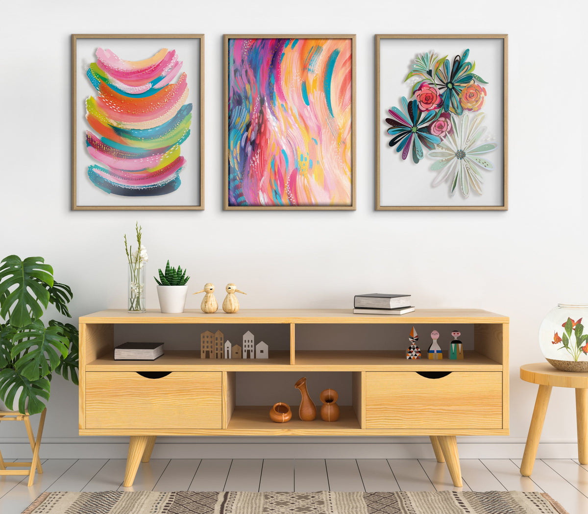Blake Flowers on Glass 2 Whole Flowers Framed Printed Art by Jessi Raulet of Ettavee