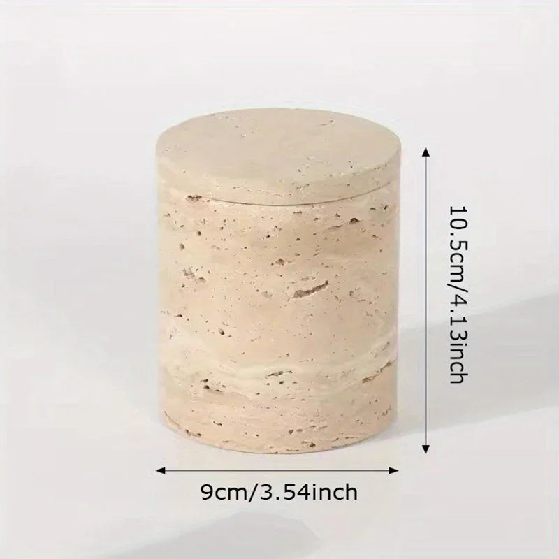 Luxury Marble Organizer Canister - Handcrafted Round Stone Container for Vanity, Office | Gift Set with Lid fo — House of Avana, view 22 of 22