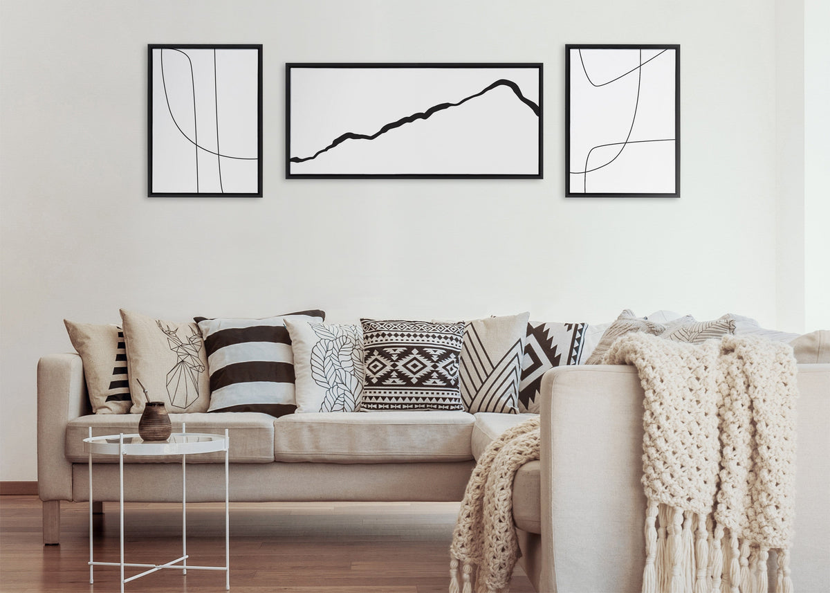 Sylvie Elevated Abstract Minimalist Mountain Landscape Framed Canvas by The Creative Bunch Studio