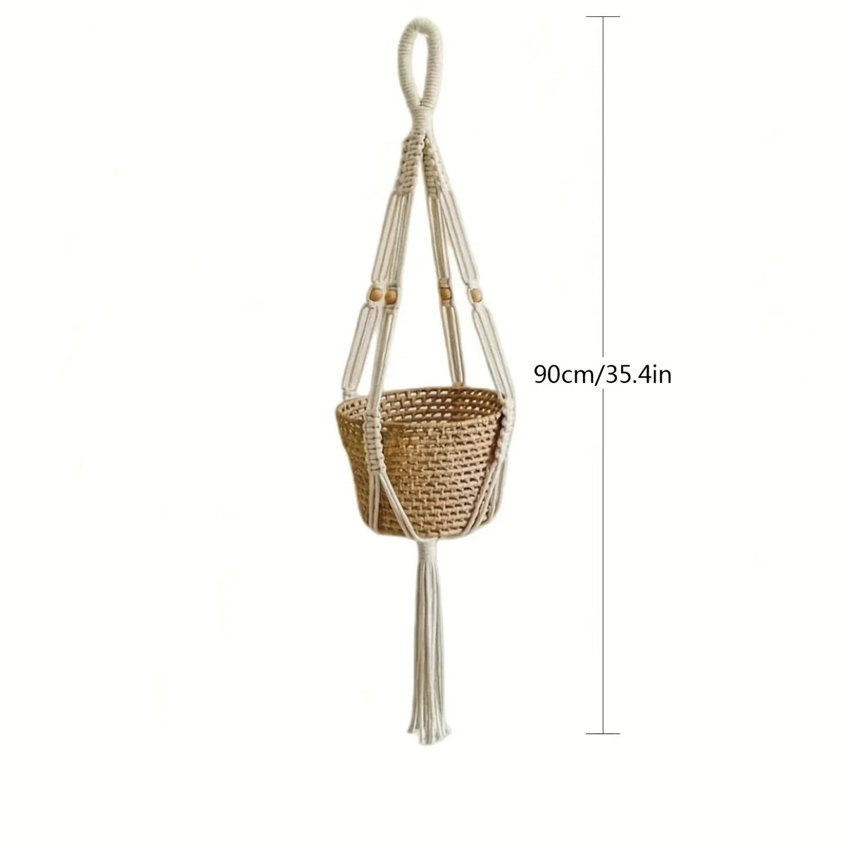 3-Piece Bohemian Handwoven Macrame Plant Hangers with Tassels