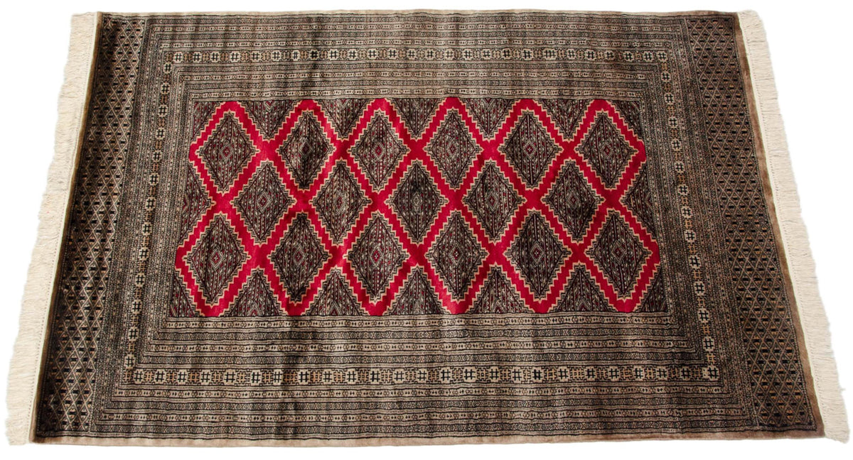 4x6 Vintage Fine Pakistani Turkmen Design Rug