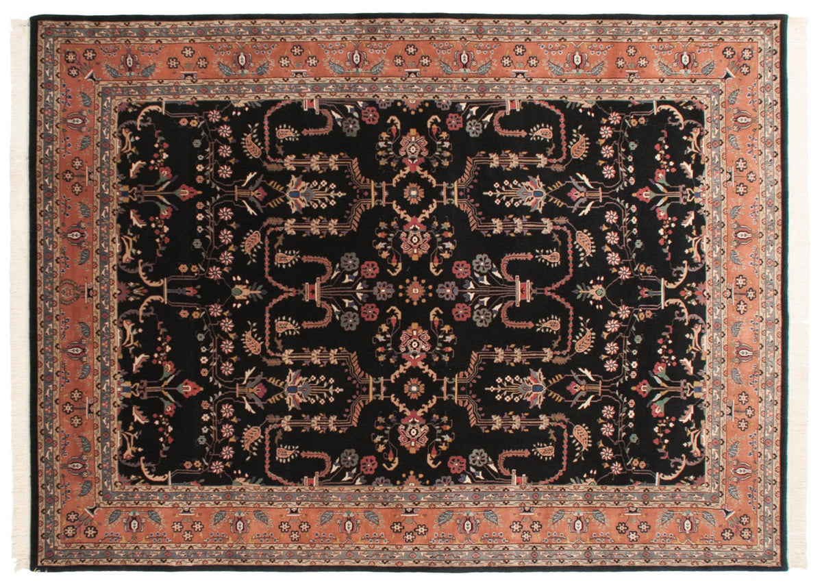 10x13.5 Vintage Indian Mohajeran Sarouk Design Carpet