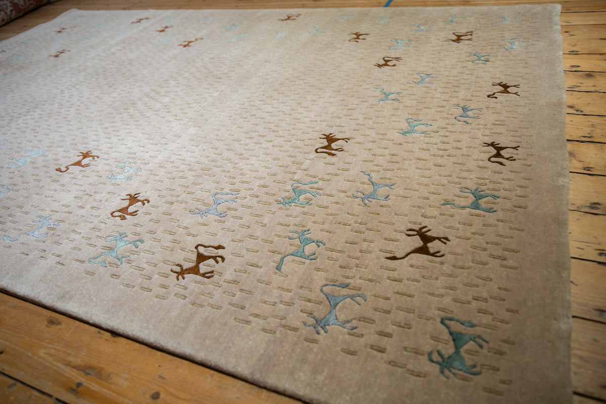 6x9 New Indian Folk Art Design Carpet