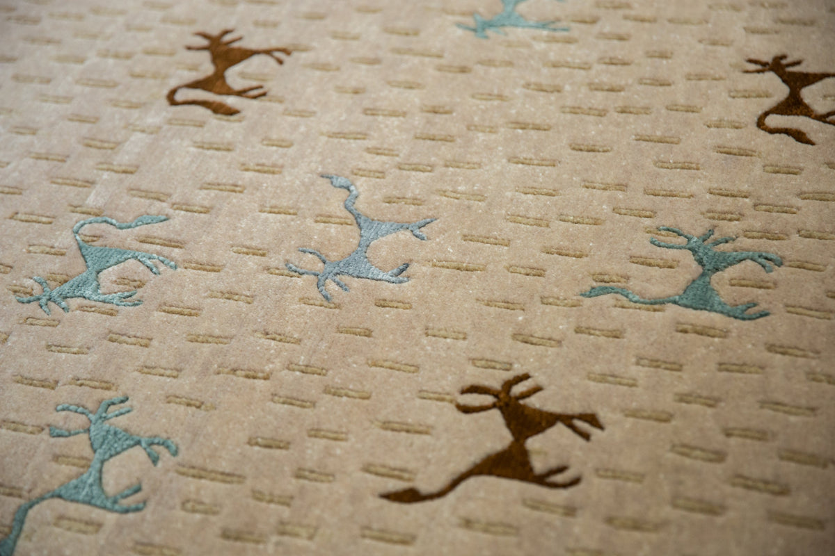 6x9 New Indian Folk Art Design Carpet