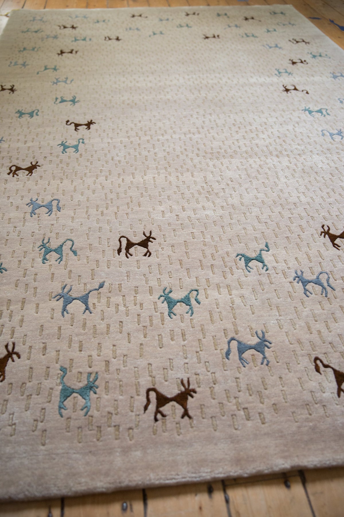 6x9 New Indian Folk Art Design Carpet