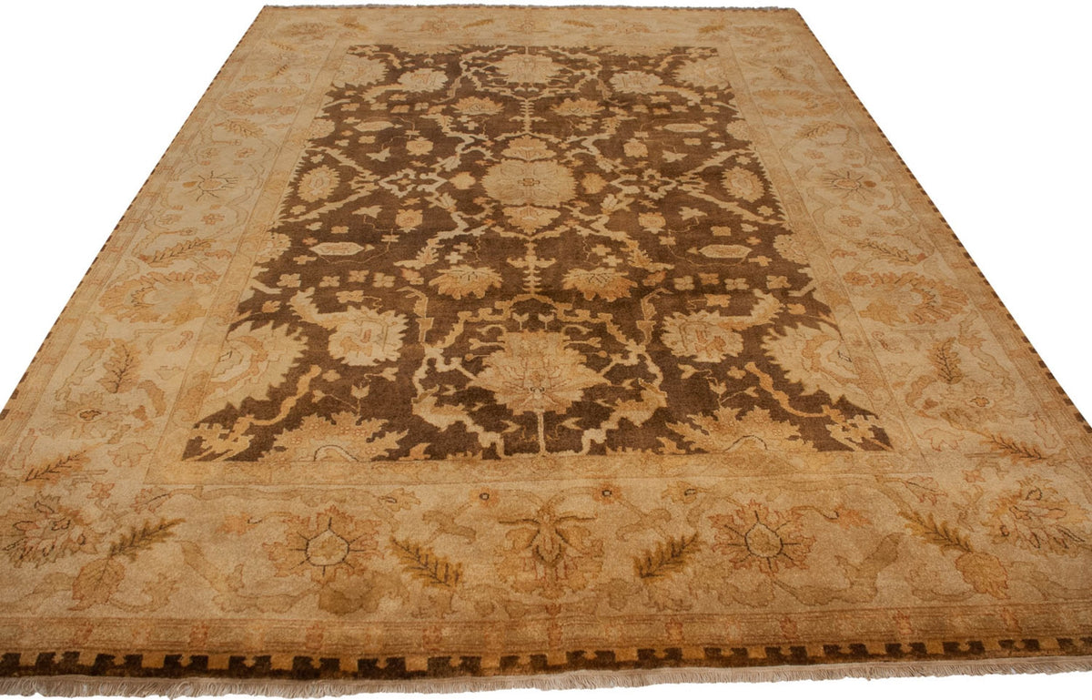 9x12 New Gold Wash Indian Oushak Design Carpet