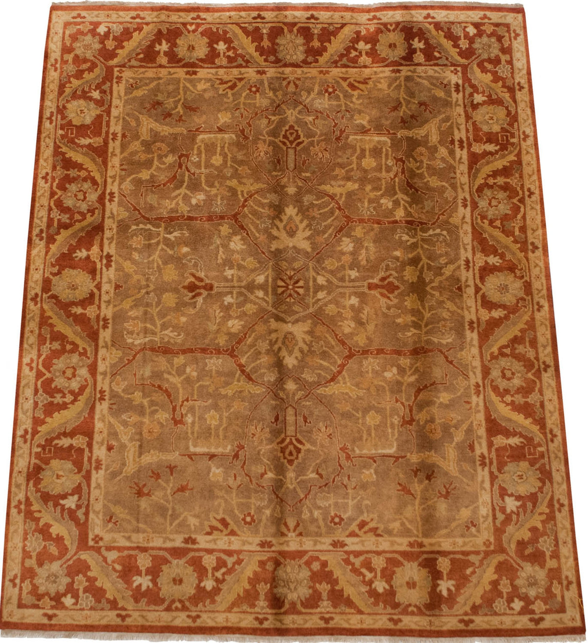 8x10 New Gold Wash Indian Oushak Design Carpet