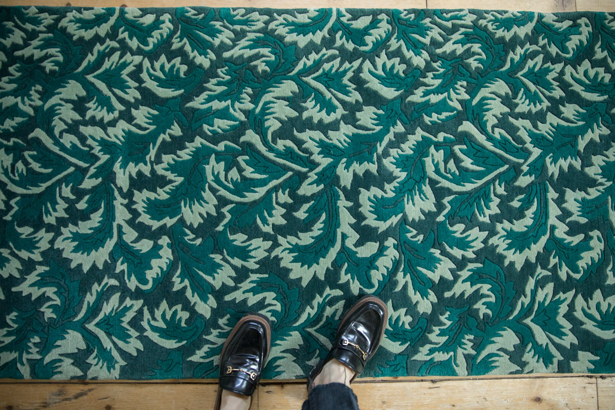 3x7.5 Vintage Contemporary Indian William Morris Design Rug Runner
