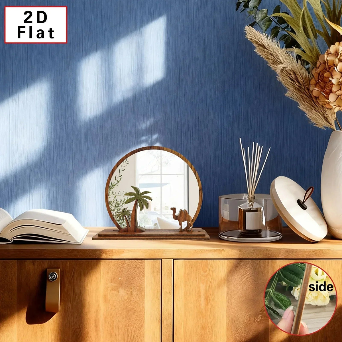 Mirror - Decorative Wooden Camel Design