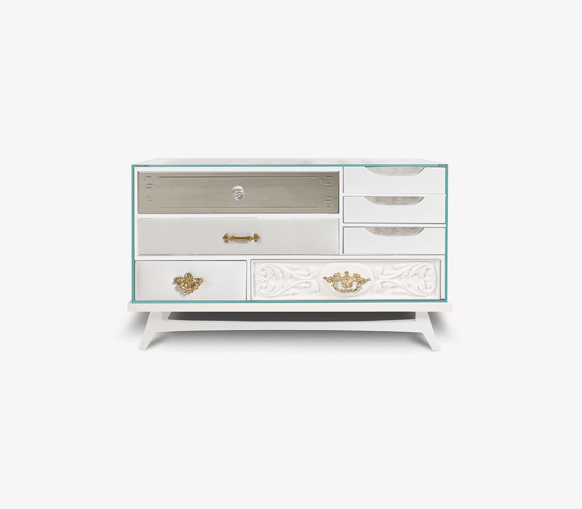 Mondrian White Nightstand by Boca do Lobo