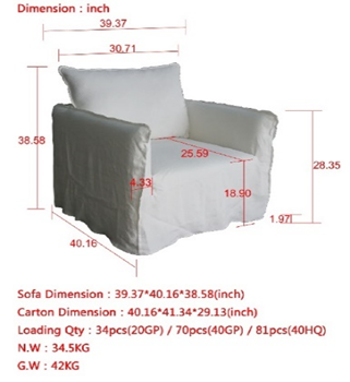 Naples Slipcovered Swivel Sofa Chair-Wash Linen White 39X40X35H image 4