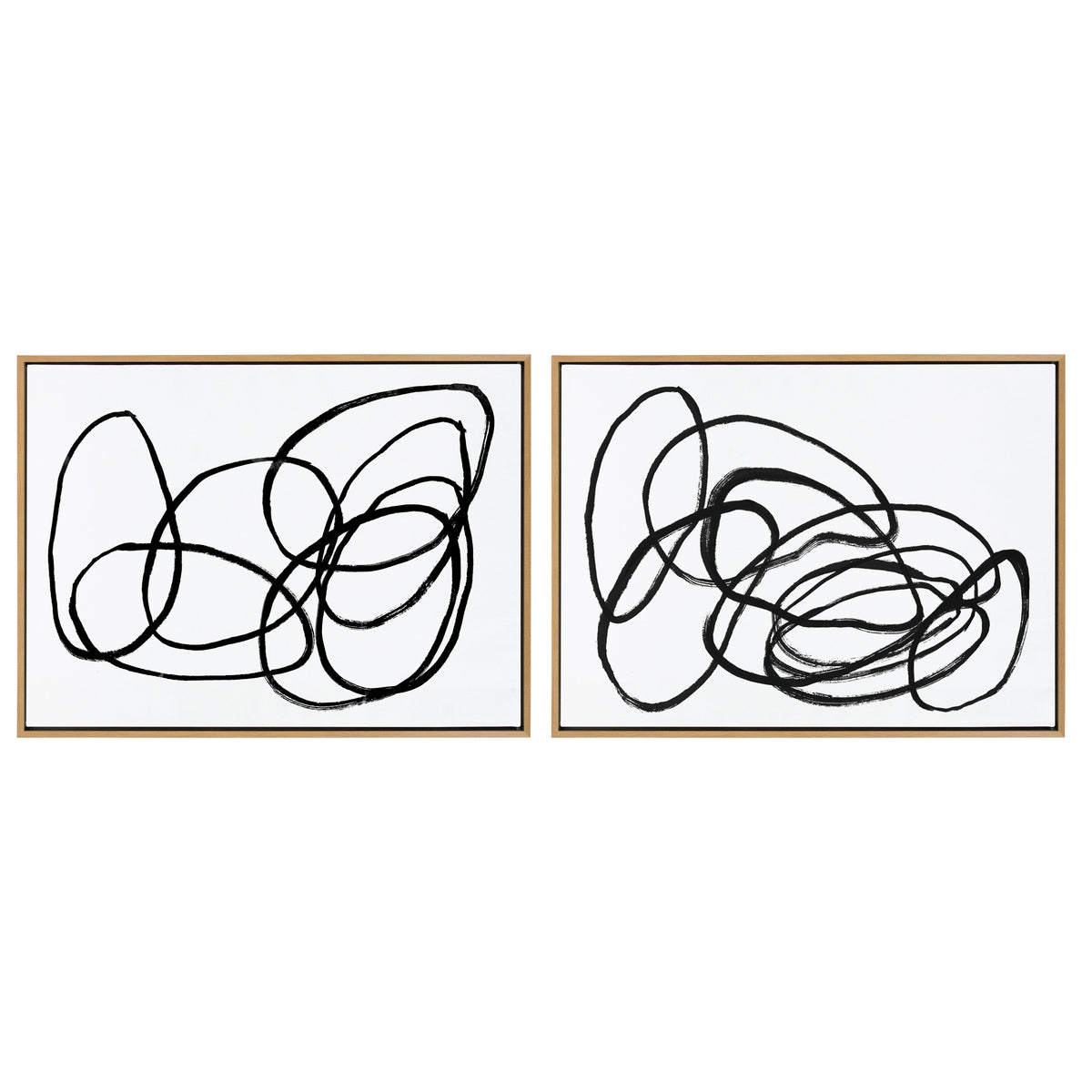 Sylvie Ring of Light and Ring of Light 2 Framed Canvas Art Set by Nikki Chu