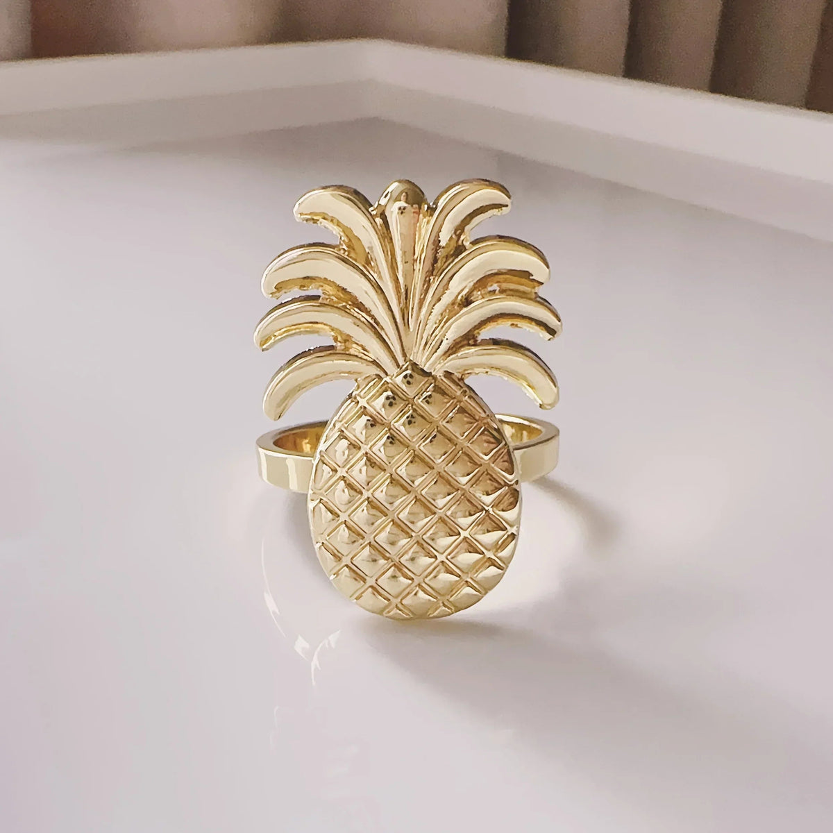 Napkin Rings - Golden Zinc Alloy Pineapple