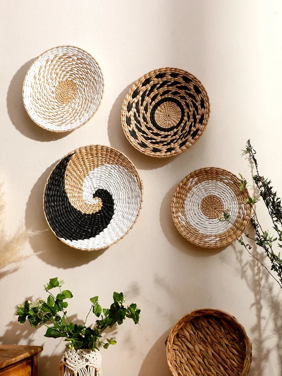 Natural Seagrass Handmade Wall Decor with Organic Texture