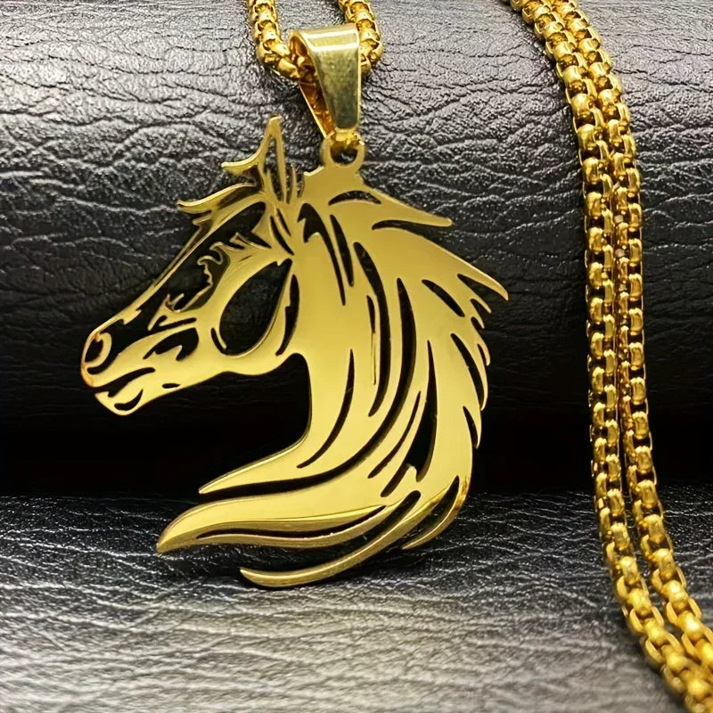 Necklace - Golden Stainless Steel Pendant
