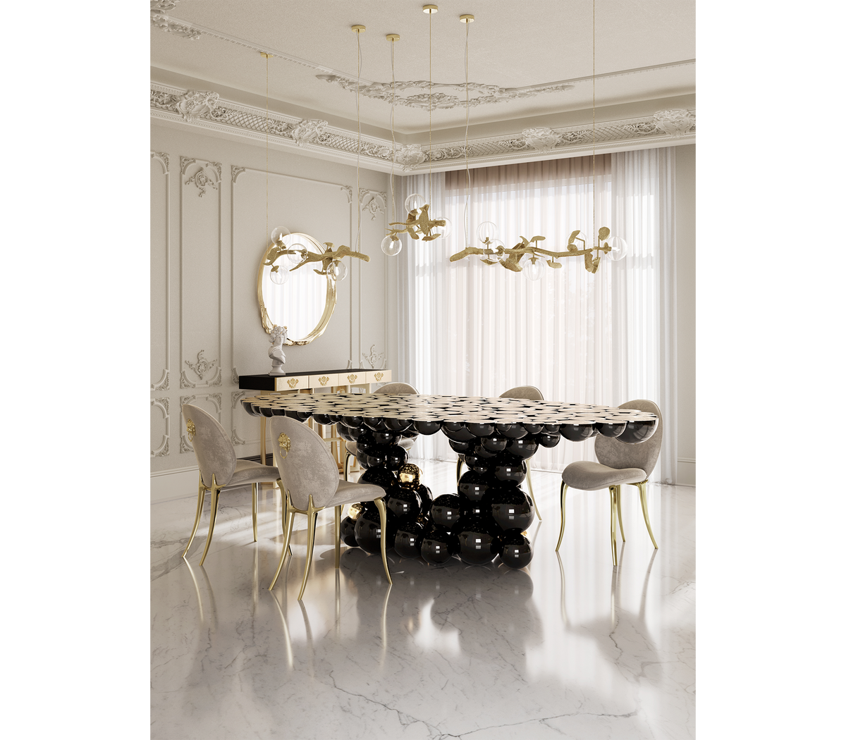 Newton Black Walnut Dining Table by Boca do Lobo – view 7