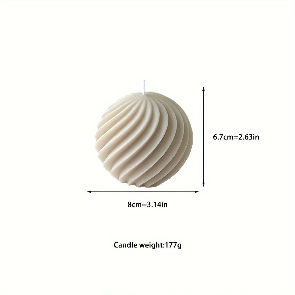 Nordic Glass Wave Ball Candles in Minimalist Style