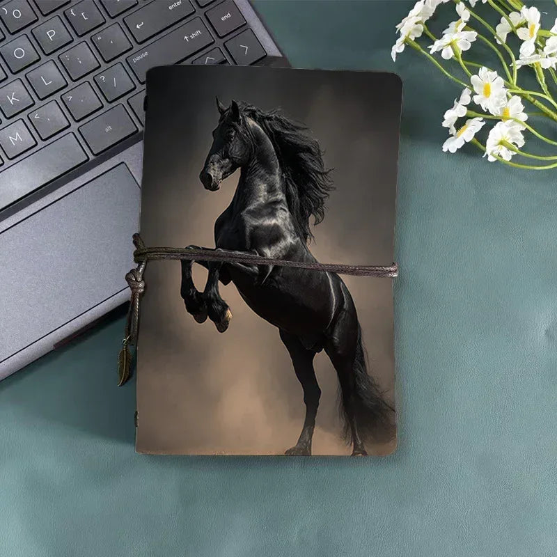 Notebook - Black Horse Pattern Small