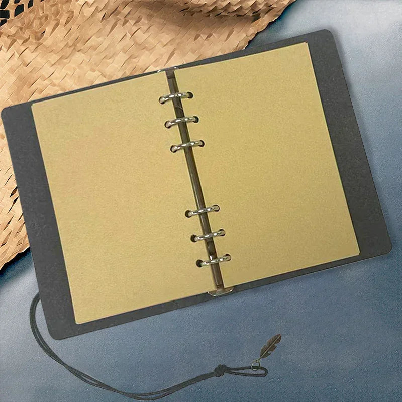 Notebook - White Horse Pattern Leather 80 Sheets