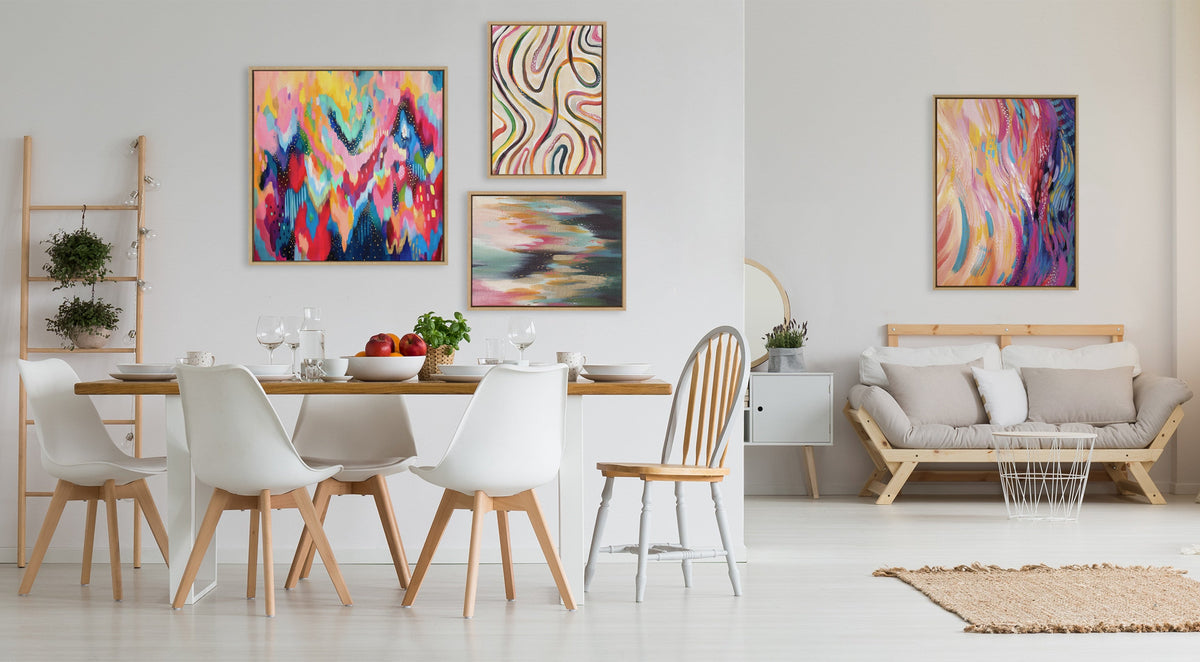 Sylvie Brush Strokes 90 Framed Canvas by Jessi Raulet of Ettavee