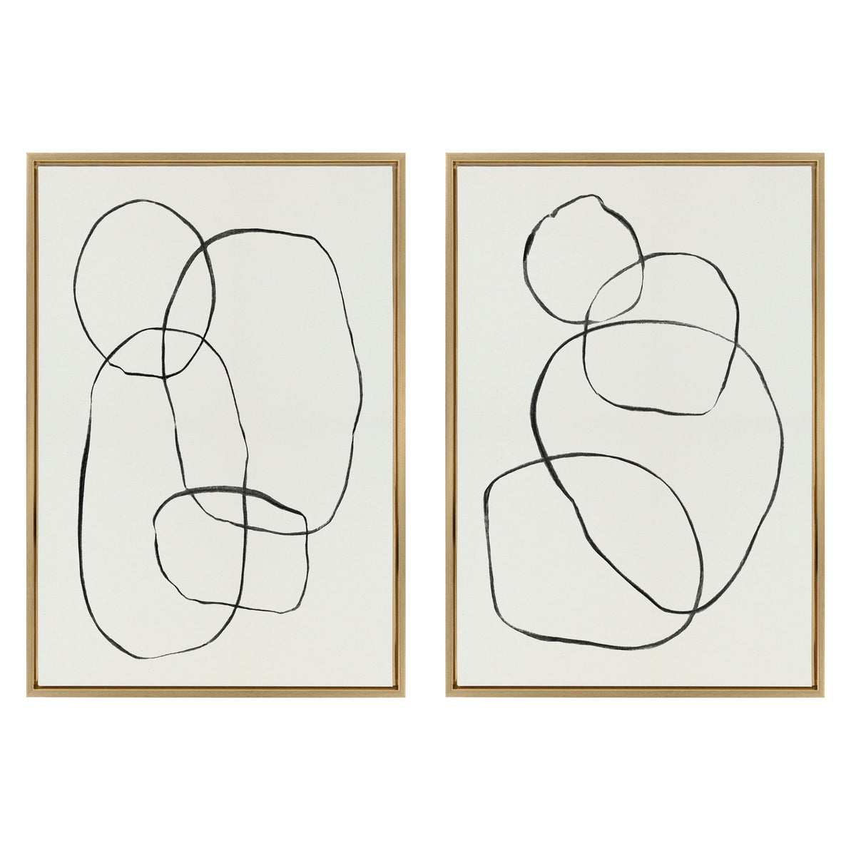 Sylvie Going in Circles Framed Textured Canvas Set by Teju Reval