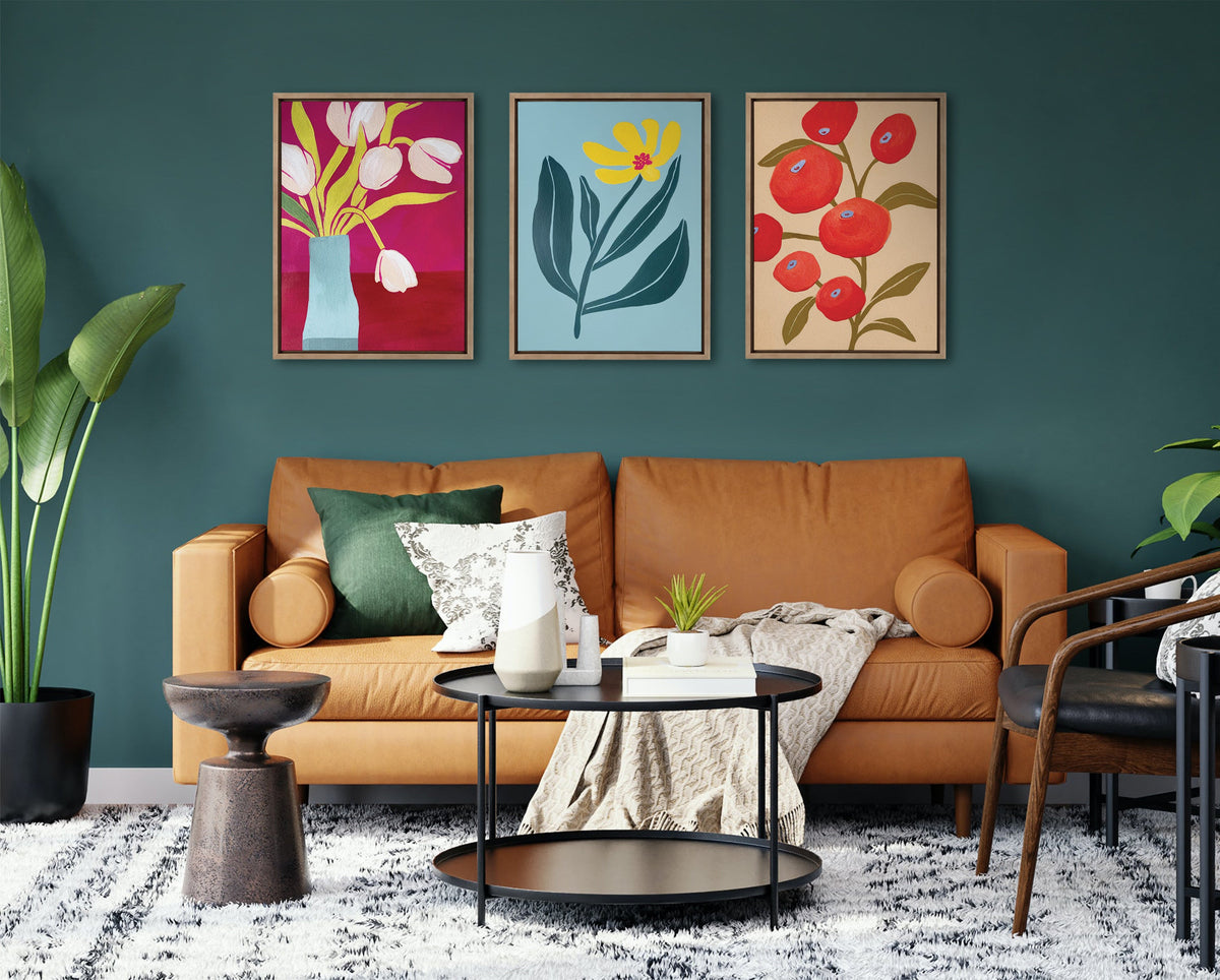 Sylvie Persimmon Framed Canvas by Emma Daisy