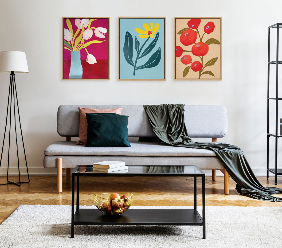 Sylvie Persimmon Framed Canvas by Emma Daisy