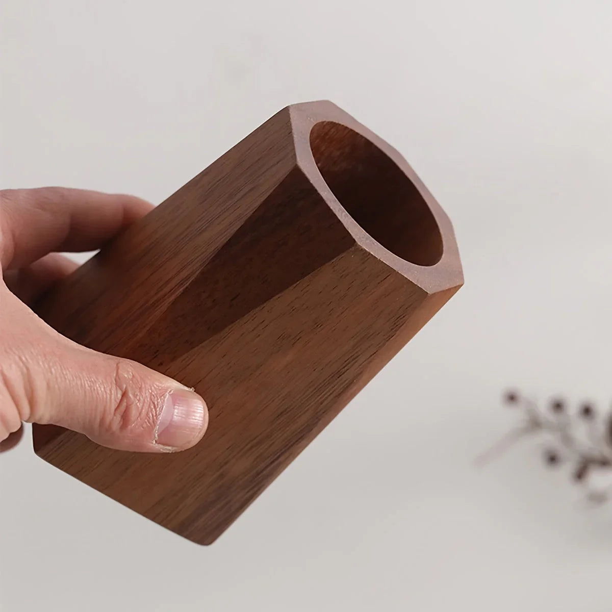 Pen Holder - Vintage Wooden Blue