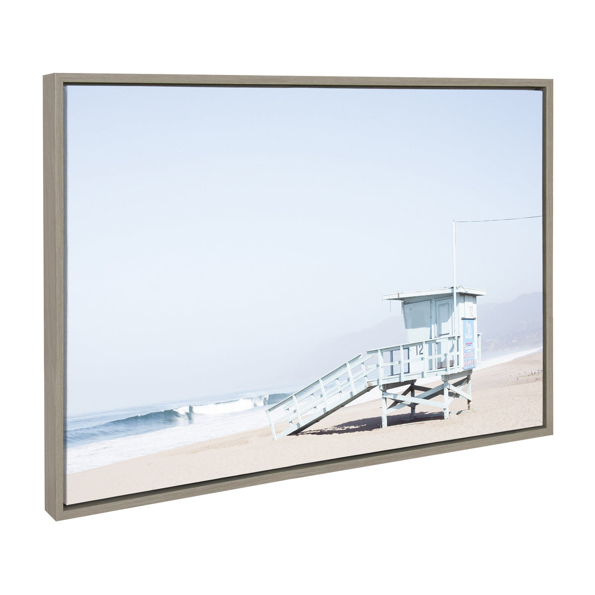 Sylvie Pale Blue Life Guard Tower Framed Canvas by Caroline Mint