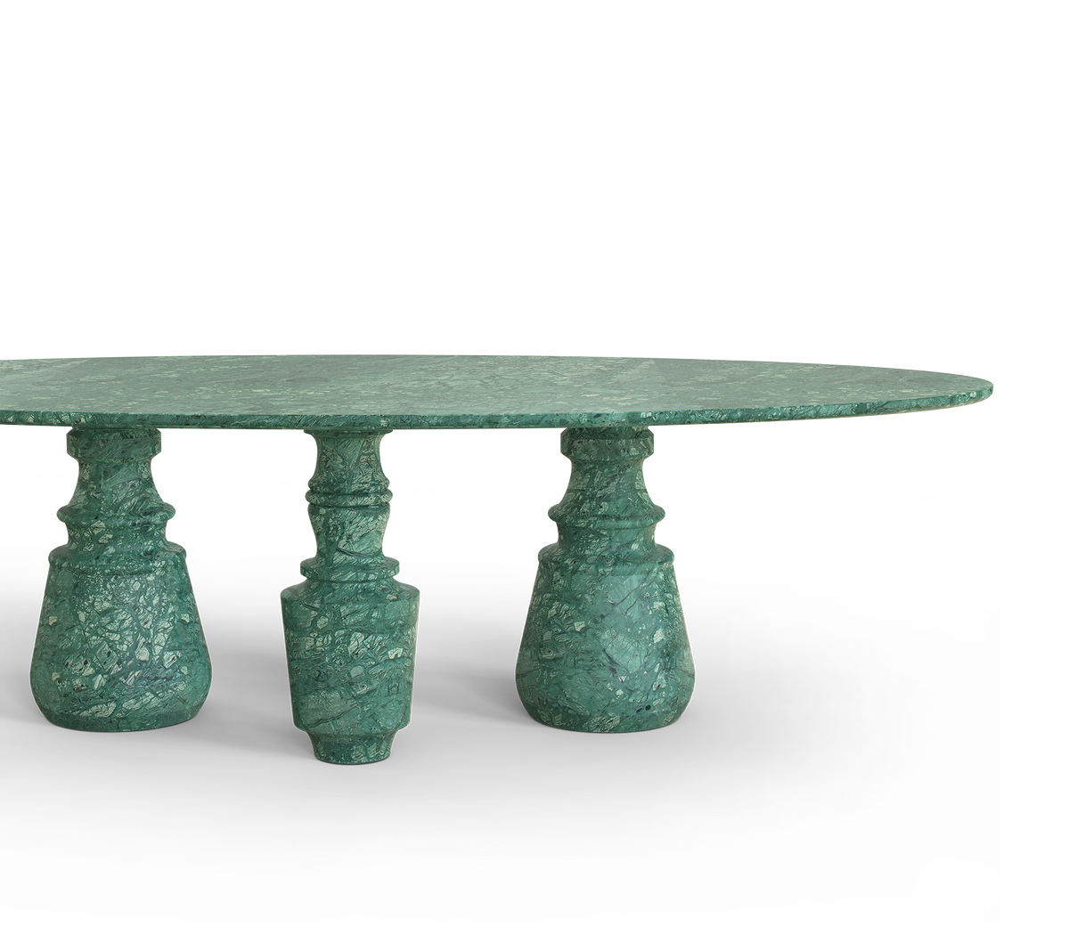 Pietra Oval XL Carrara Dining Table by Boca do Lobo – view 5