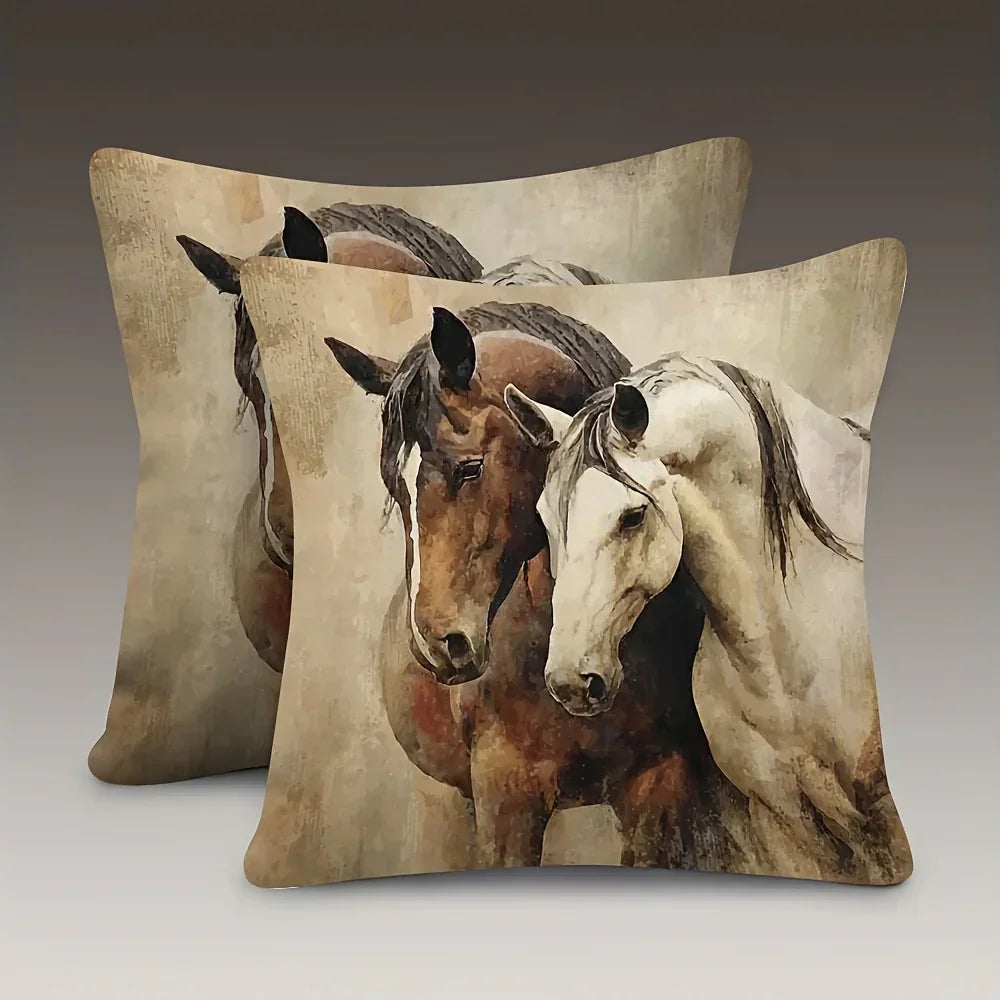 Pillow Cover - Decorative Brown White 45x45cm