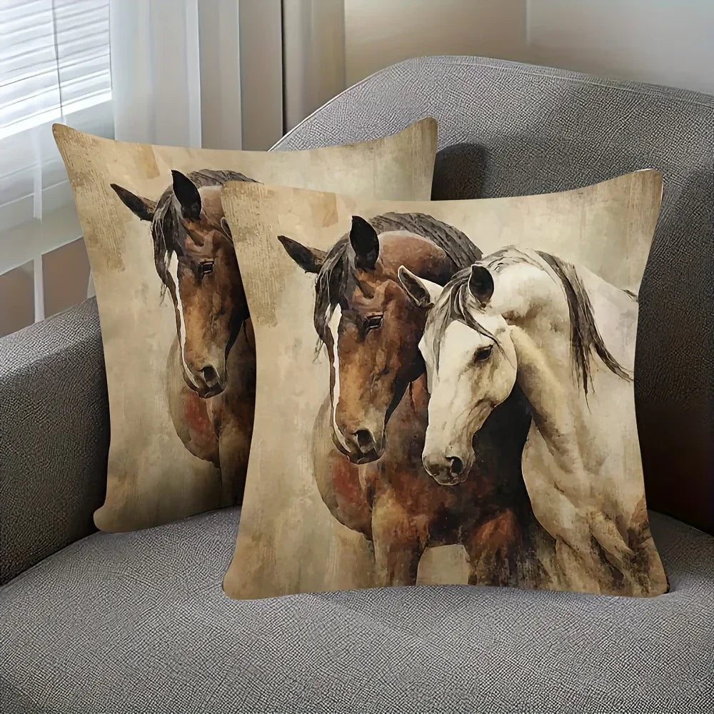 Pillow Cover - Decorative Brown White 45x45cm